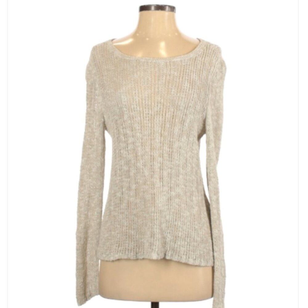 Eileen Fisher Tan/Ivory Pullover Sweater Size S/P